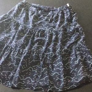 Vintage Marc Jacobs silk birds cloud tiered skirt